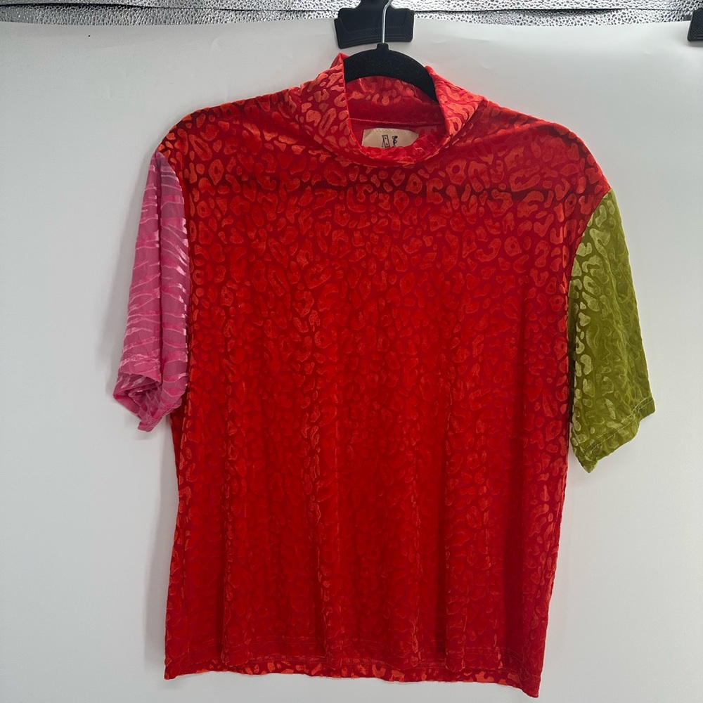 Fashion Brand Company Scrap Velvet Shirt S/M